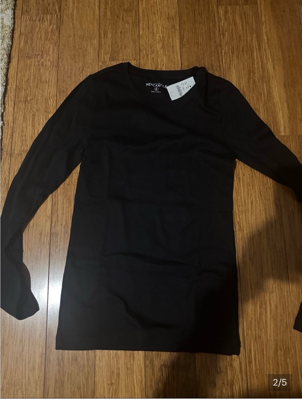 J. Crew Women's Black Long-Sleeve Crew Neck Top
